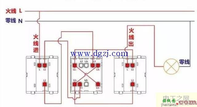 卧室三控开关接线图  第2张