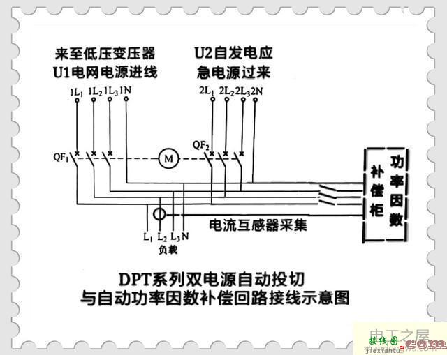 双电源自动切换与自动功率因数补偿回路接线图  第1张