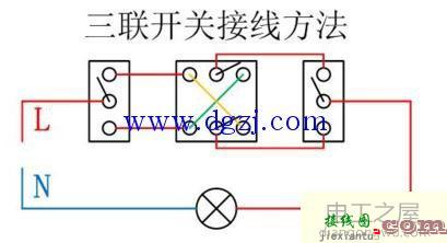 各种开关组合到一起控制灯的接线图  第6张