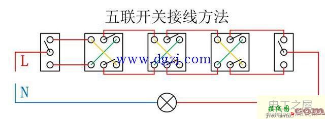 各种开关组合到一起控制灯的接线图  第8张