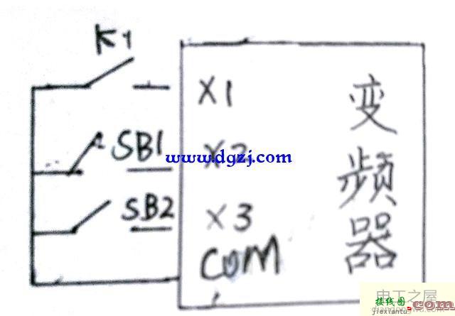 变频器端子控制启停及频率接线图  第1张