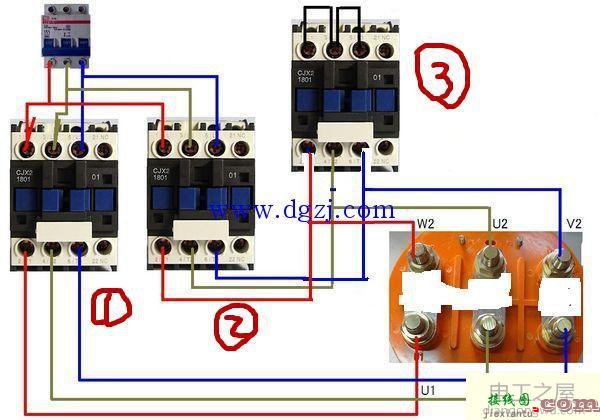 电动机星三角降压启动实物接线图  第3张