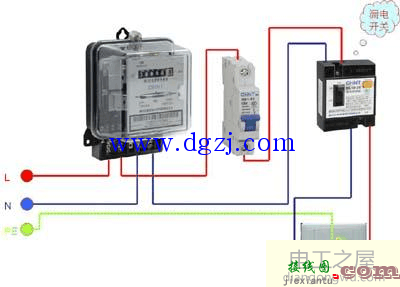 漏电保护器2p怎么接线,220v漏电保护器接线图  第2张