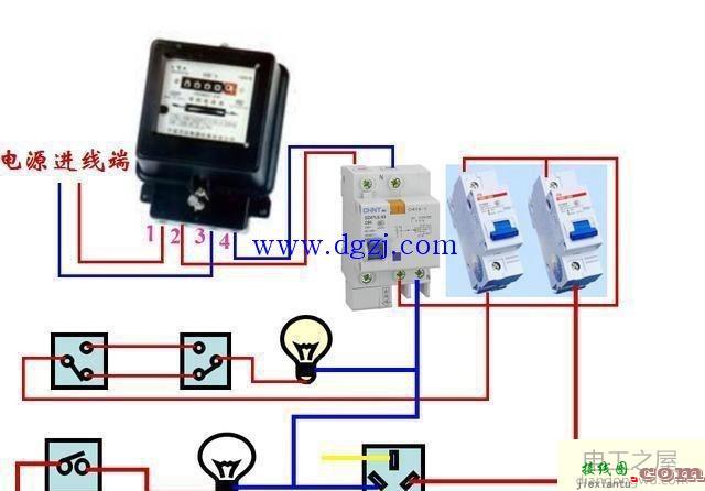 家庭照明电路接线原理和接线图  第2张