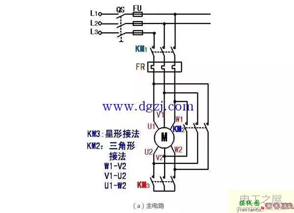 三相异步电动机降压启动接线图和梯形图  第1张