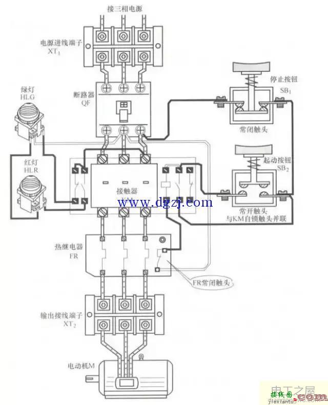 三相异步电动机控制电路接线图识图  第2张