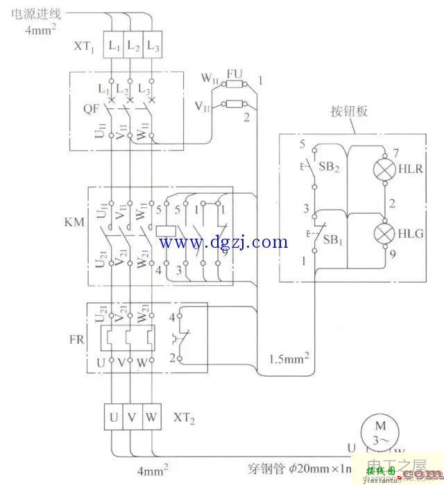 三相异步电动机控制电路接线图识图方法  第1张