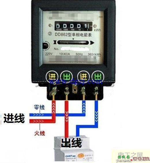 电表接线图_单相电度表的接线图_三相电表接线实物图  第1张