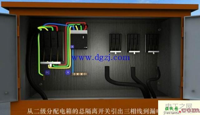 三路分三路总配电箱到分配电箱实物接线图  第6张