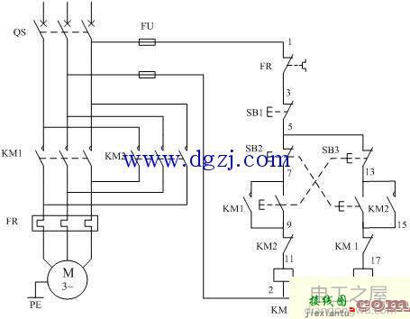 正反停电路控制接线图_正反转控制电路接线图  第2张