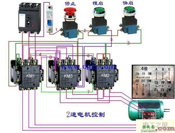 双速电机接线图_双速电机实物接线图  第3张