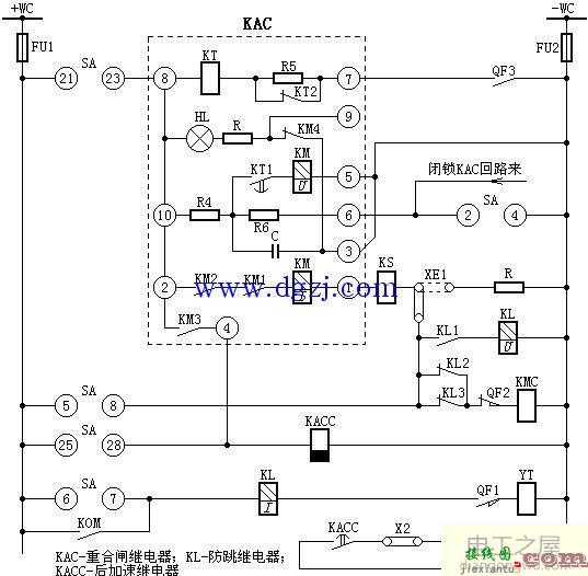 自动重合闸后加速动作过程原理接线图  第1张