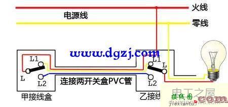 改双控单开带一个插座需要要几根线及接线图  第2张