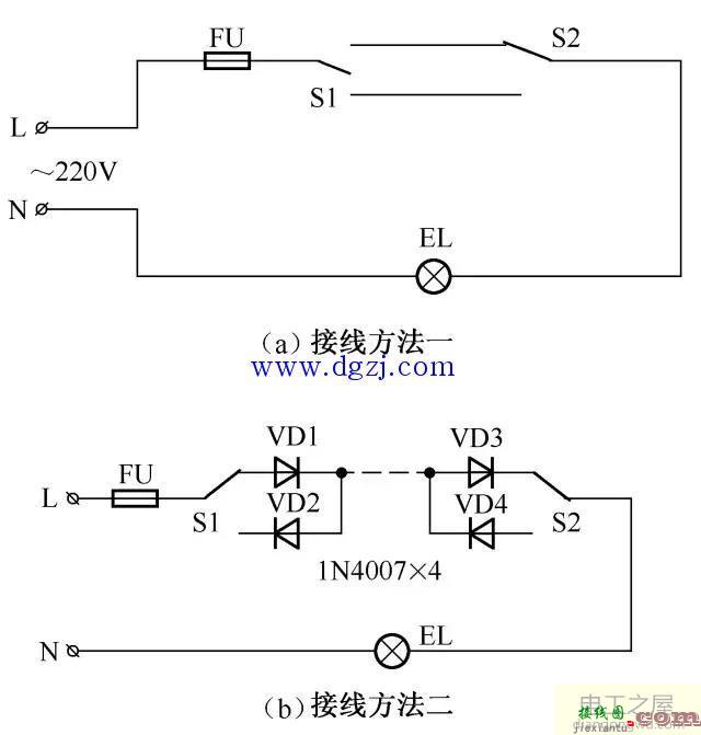 照明控制原理图_照明开关接线图  第8张