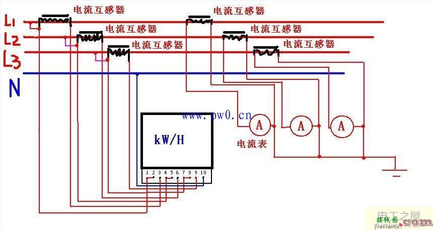 威胜三相有功电能表接线图  第1张