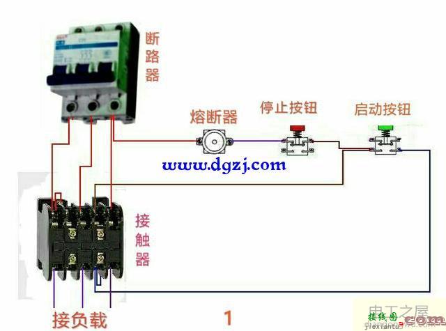 接触器控制电路实物图接线图  第1张