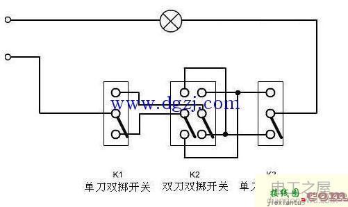 三控一灯开关接线图_一灯三控开关接线图解  第1张