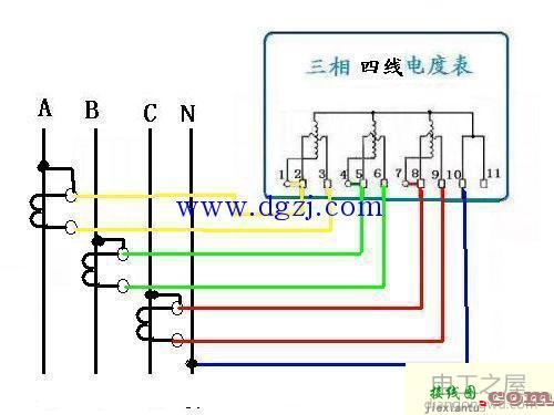 三相四线电表接线图_三相四线制电表接线图  第1张