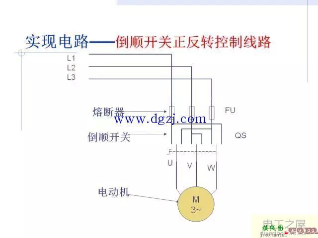 倒顺开关正反转控制线路接线图  第2张