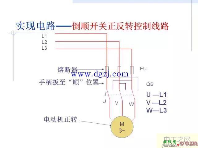 倒顺开关正反转控制线路接线图  第3张