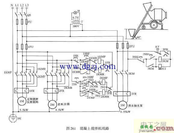混凝土搅拌机线路接线图  第1张
