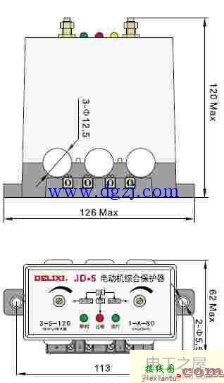 德力西JD5电动机综合保护器安装接线图  第1张