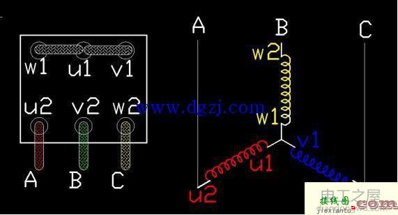 丫形三相电动机接线图  第1张