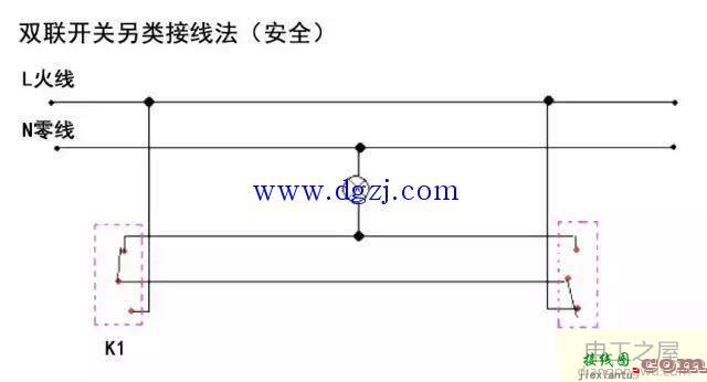 双联双控开关接线图的三种接法  第2张