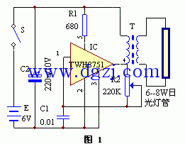 简单直流日光灯电路图  第1张