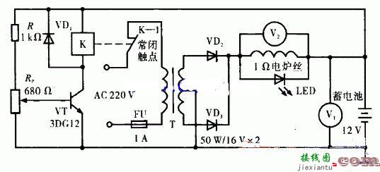 充电器充满自停电路图_蓄电池充满自断电路  第1张