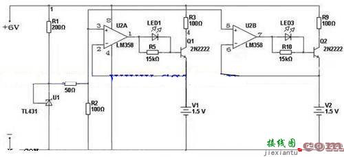 lm358制作充电转灯电路图  第1张