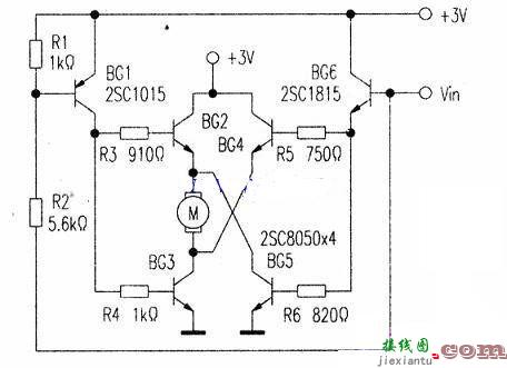 单端逻辑输入控制的桥式驱动电路图  第1张