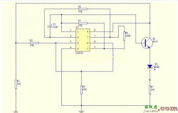 lm358呼吸灯简单电路图  第1张
