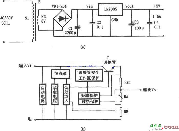 7805稳压电源电路图5v  第1张