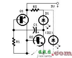 LED发光二极管闪烁电路图  第2张