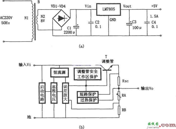 7805稳压5v电路图  第1张