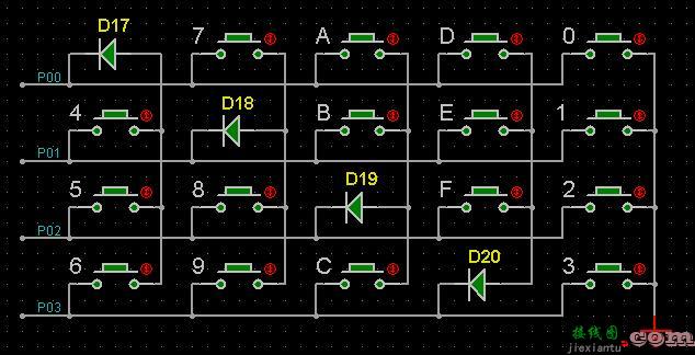 4×4 矩阵式键盘电路的改进  第4张