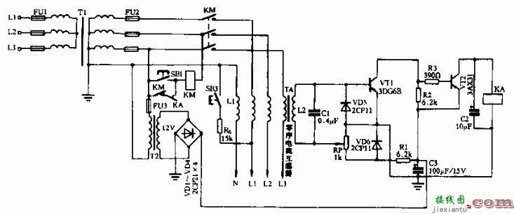 电压电流型低压触电保安器电路图  第1张