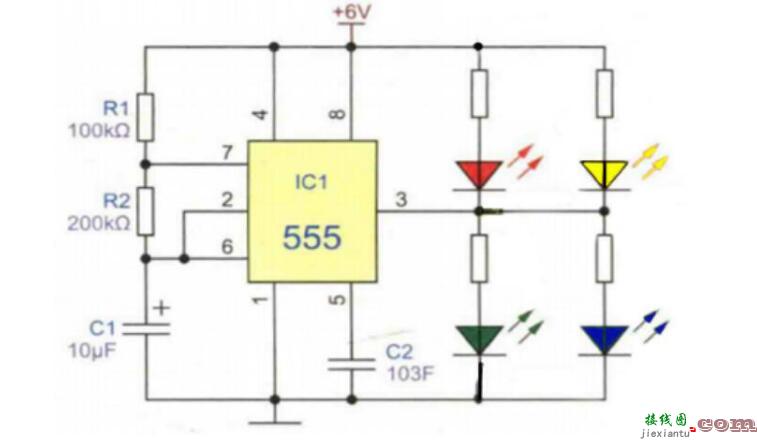 ne555双色闪光灯电路  第2张