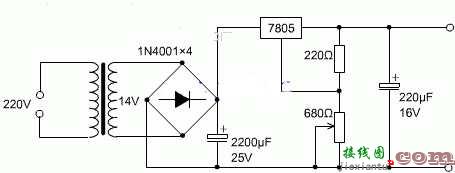 7805可调稳压电源电路图  第1张