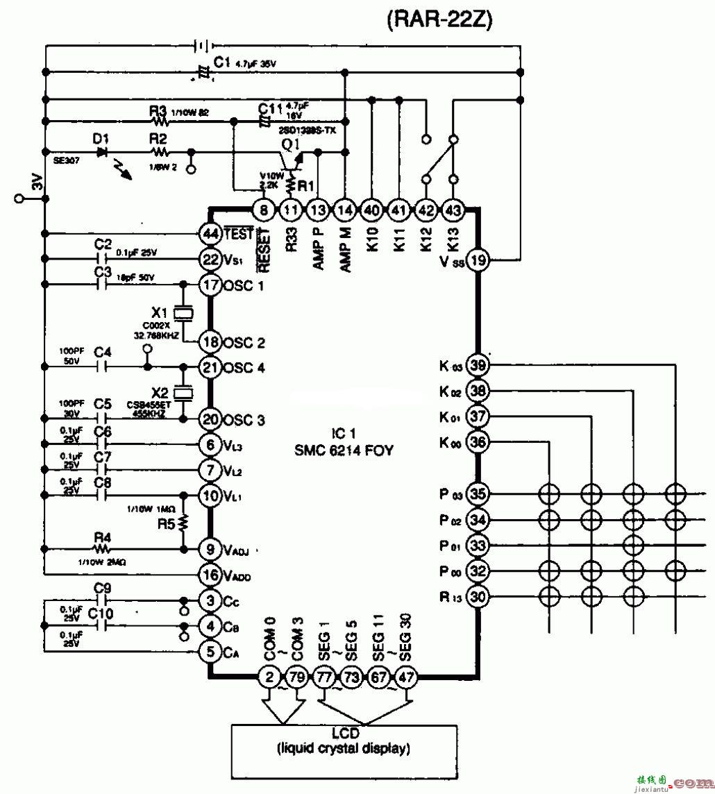 日立空调遥控器电路图  第1张