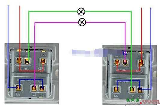 简析双控6孔开关接线图  第1张