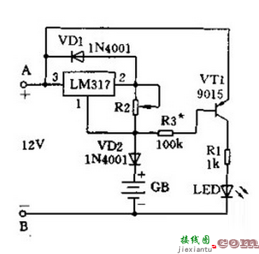 简易恒流充电电路设计图  第1张