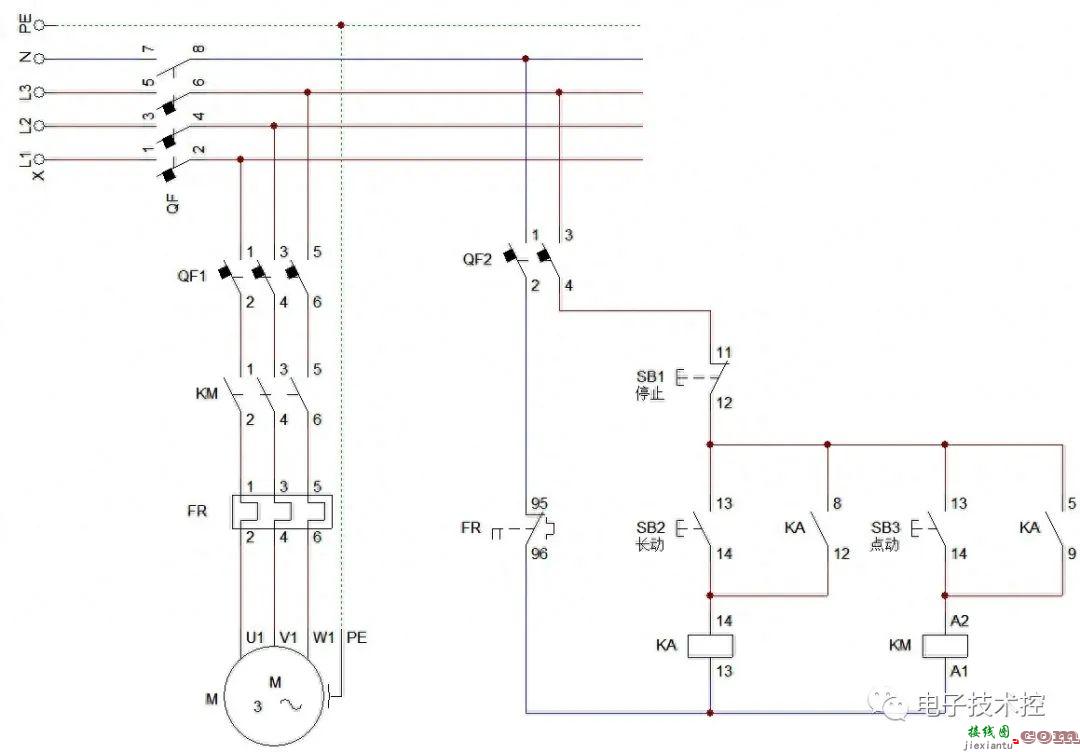 电动机的点动与连续运行控制电路图解  第2张
