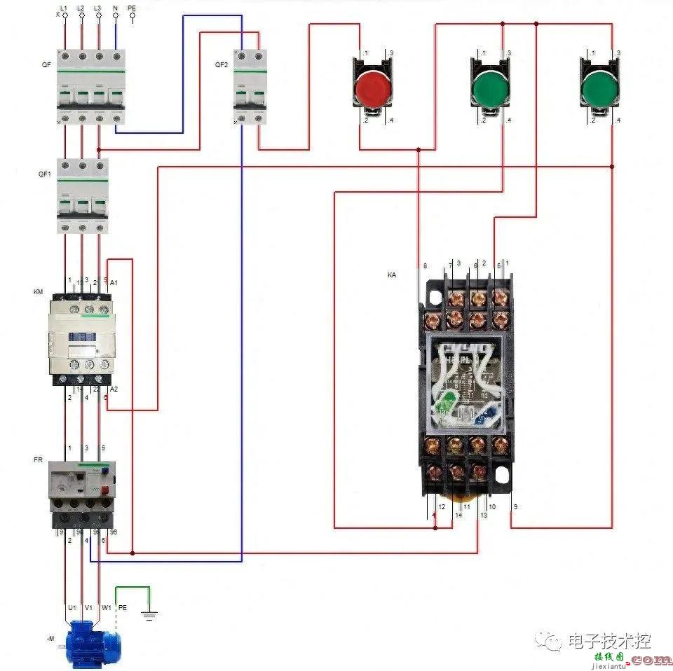 电动机的点动与连续运行控制电路图解  第3张