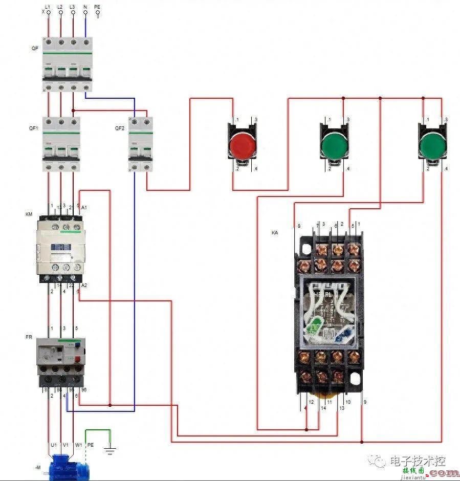 电动机的点动与连续运行控制电路图解  第5张