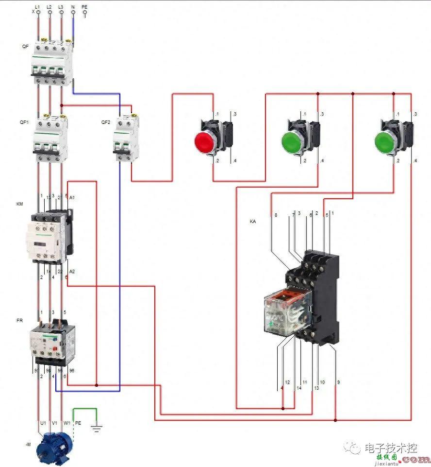 电动机的点动与连续运行控制电路图解  第6张
