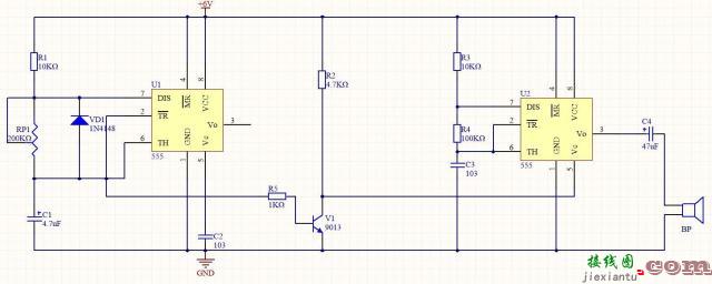 555报警器电路原理图 基于555芯片的报警器电路设计  第6张