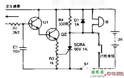 降雨报警器门铃电路图_降雨报警器的电路图  第1张