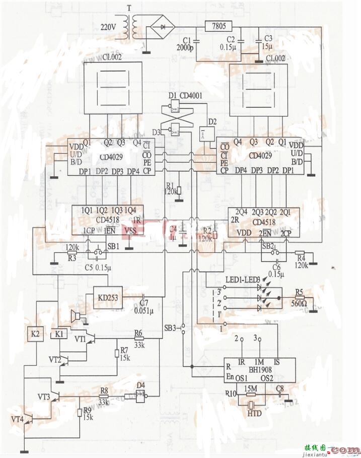 三款倒计时定时器电路图  第2张